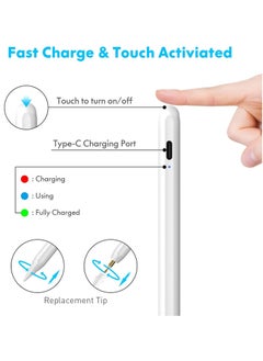Generic Active Stylus Pen for iPad with Palm Rejection and Tilt Sensor for 2018-2020 Apple iPad Air 4th 3rd Generation, iPad Pro 11 & 12.9 Inch, 6th 7th 8th Mini 5 by Sistine White  - Image 3