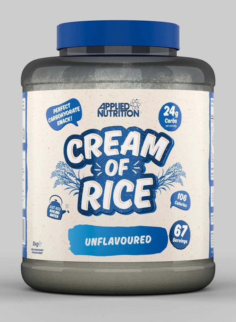 كريمة أرز من أبلايد نيوتريشن، ٢ كجم | كربوهيدرات معقدة | سهلة الهضم | ٢٤ غرام كربوهيدرات صحية | مصدر طاقة نباتي وخالي من الغلوتين