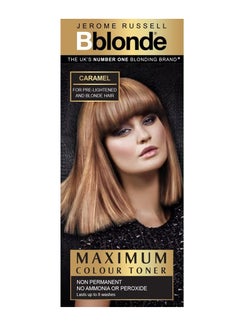 Jerome Russell Bblonde Caramel Maximum Blonde Toner Non Permanent Hair Toner for Pre Lightened and Blonde Hair Colour Hair Dye with No Ammonia or Peroxide Lasts 8 Washes 75ml 