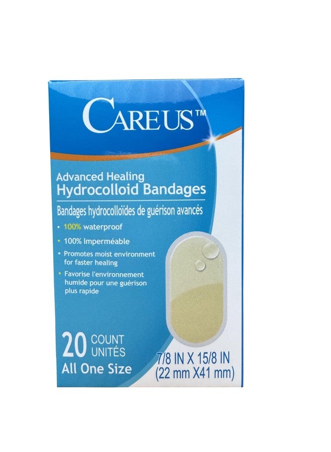 CAREUS ضمادات كيروس الهيدروكولويدية المتطورة الخالية من اللاتكس، 20 ضمادة/علبة، علبتان، مقاس واحد يناسب الجميع، للبشرة الحساسة، للعناية، الحروق، البثور، وحب الشباب، مقاومة للماء - Image 1