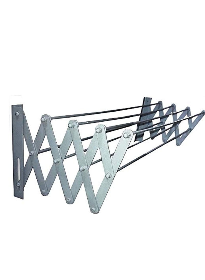 hail Wall-Mounted Clothes Drying Rack – Silver, 100 cm – Heavy-Duty Metal Alloy Construction - Image 2