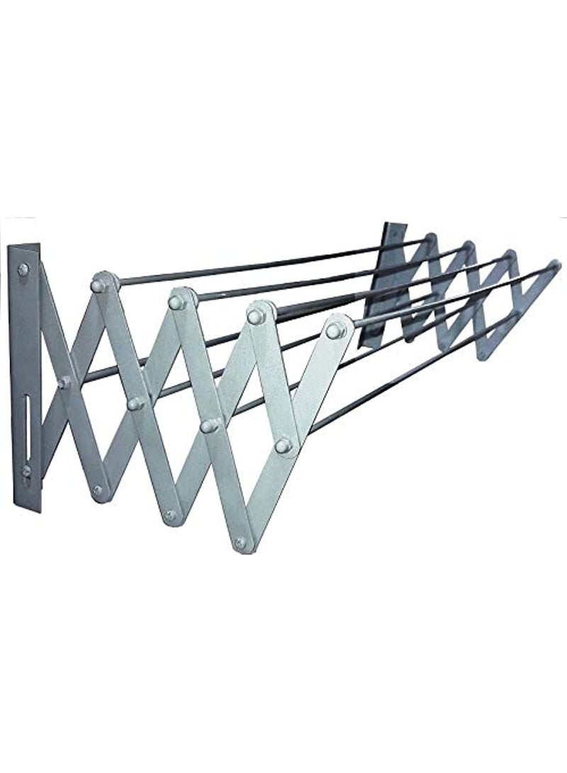 hail Wall-Mounted Clothes Drying Rack – Silver, 100 cm – Heavy-Duty Metal Alloy Construction - Image 1