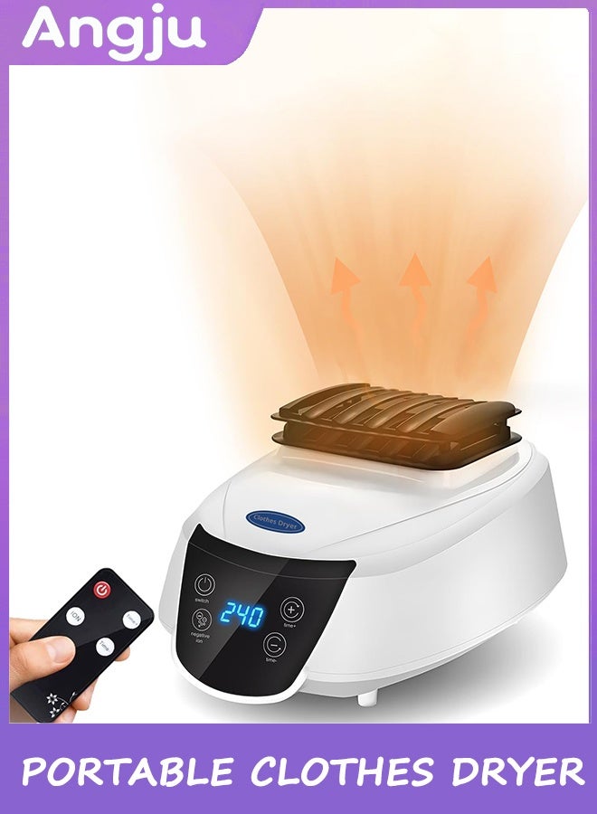 انججو مجفف الملابس المحمولة ، 2300W الكهربائية المسخنة الملابس تجفيف الآلة مع التحكم عن بعد اللاسلكي ، 240 دقيقة قابلة للتعديل الموقت ، تعقيم الأيون السلبية ، سهلة الاستخدام للشقق المنزل السفر RVs - Image 1