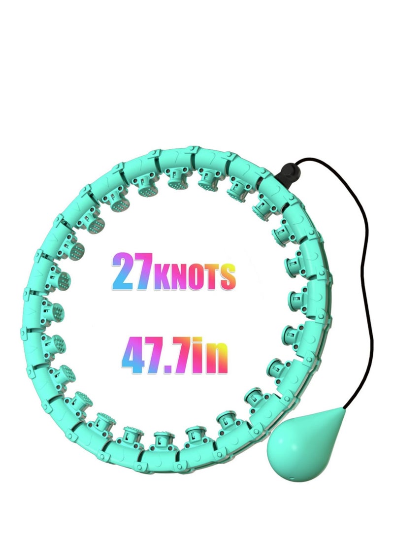 TRASSLE Weighted Hula Hoop for Adult Weight Loss, 2 in 1 Smart Fitness Workout Hula Circle Hoops with 27 Detachable Knots, Exercise Fit Hoop Suitable for Women and Beginners  - Image 1