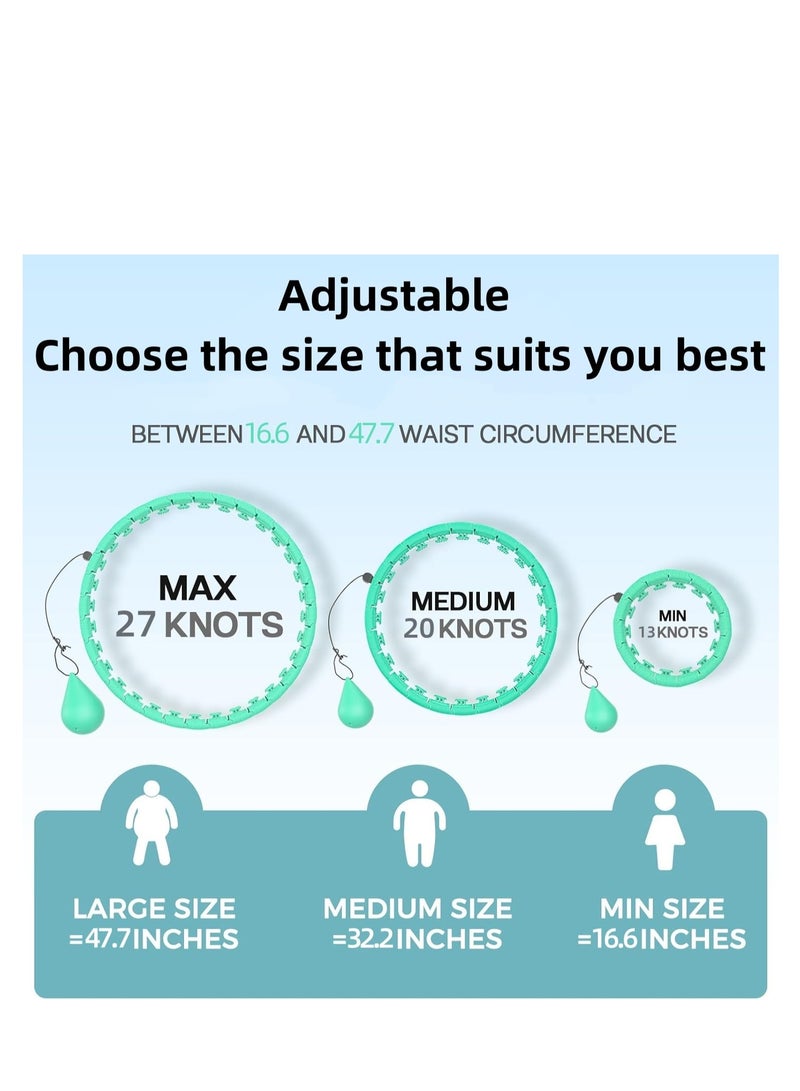 TRASSLE Weighted Hula Hoop for Adult Weight Loss, 2 in 1 Smart Fitness Workout Hula Circle Hoops with 27 Detachable Knots, Exercise Fit Hoop Suitable for Women and Beginners  - Image 3