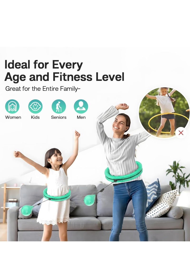 TRASSLE Weighted Hula Hoop for Adult Weight Loss, 2 in 1 Smart Fitness Workout Hula Circle Hoops with 27 Detachable Knots, Exercise Fit Hoop Suitable for Women and Beginners  - Image 4