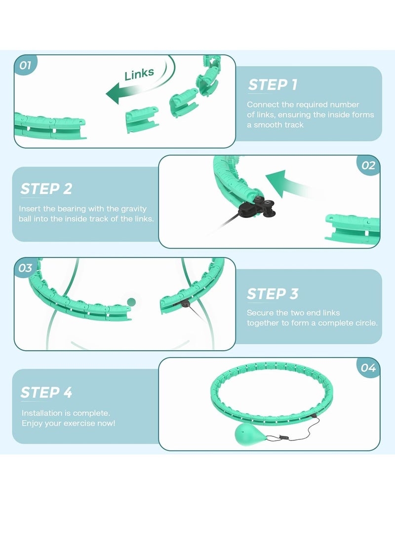 TRASSLE Weighted Hula Hoop for Adult Weight Loss, 2 in 1 Smart Fitness Workout Hula Circle Hoops with 27 Detachable Knots, Exercise Fit Hoop Suitable for Women and Beginners  - Image 5
