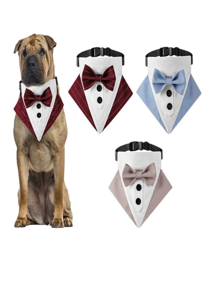 KACHEEG® Pet Striped Triangle Scarf Soft Cotton Adjustable Lightweight Scarf Suitable for Pets | L | Dark Pink - Image 2