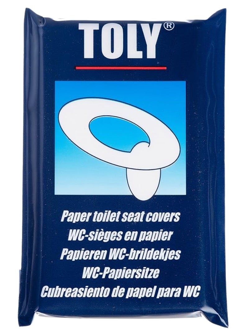 Toly 50 - Toilet Seat Covers for Public Restrooms | Disposable & Eco-Friendly Hygiene Paper (50 Sheets, 5 Packs) | Travel & Office Essentials - Image 3
