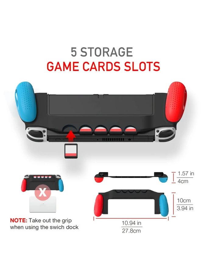 متوافق مع Switch OLED غطاء قبضة مريحة بتصميم مطور مع 5 فتحات ألعاب ملحق Switch مريح (القطع 001) - Image 2
