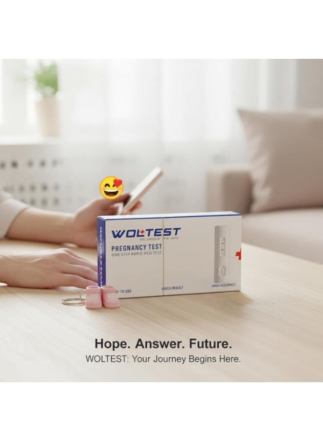 Wolube One-Step Rapid HCG Pregnancy Test – High Accuracy, Easy-to-Use Home Detection Kit, Fast & Reliable Results - Image 2