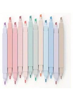 Generic 12-Pack Dual Tip Aesthetic Cute Pastel Highlighter Pen, No Bleed, Highlighter Markers for Office, Study Accessory Supplies  - Image 1