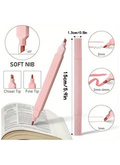 Generic 12-Pack Dual Tip Aesthetic Cute Pastel Highlighter Pen, No Bleed, Highlighter Markers for Office, Study Accessory Supplies  - Image 2