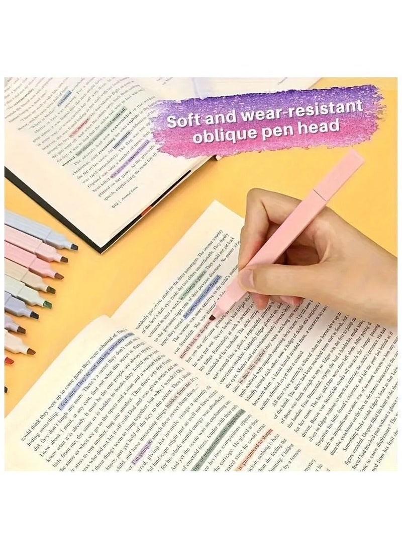 12-Pack Dual Tip Aesthetic Cute Pastel Highlighter Pen, No Bleed, Highlighter Markers for Office, Study Accessory Supplies - Image 4