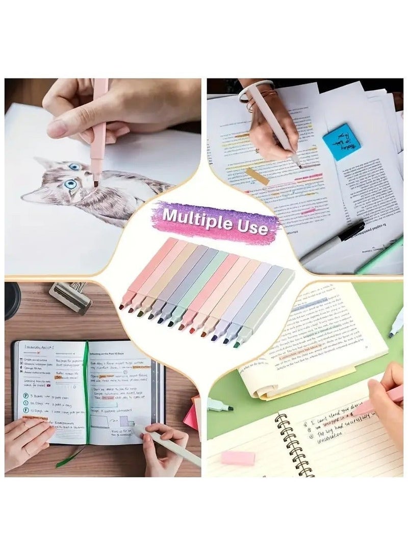 12-Pack Dual Tip Aesthetic Cute Pastel Highlighter Pen, No Bleed, Highlighter Markers for Office, Study Accessory Supplies - Image 5