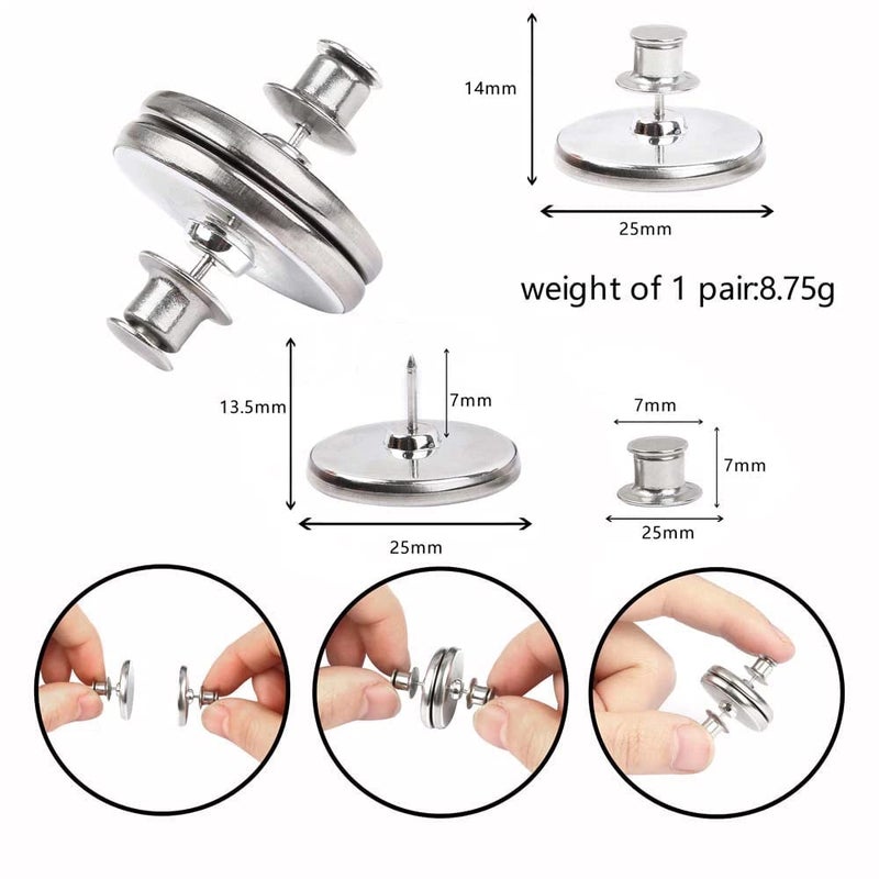 BLAGO Curtain Magnets Closure, Curtain Weights Magnets with Back Tack to Prevent Lights from Leaking, Curtain Magnetic Holdback Button for Home Bedroom Office Curtain Draperies (2) - Image 2