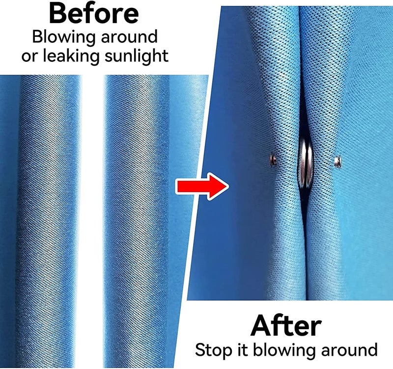 BLAGO Curtain Magnets Closure, Curtain Weights Magnets with Back Tack to Prevent Lights from Leaking, Curtain Magnetic Holdback Button for Home Bedroom Office Curtain Draperies (2) - Image 5