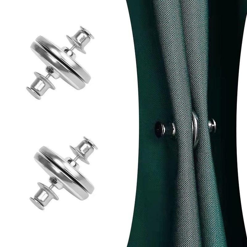 BLAGO Curtain Magnets Closure, Curtain Weights Magnets with Back Tack to Prevent Lights from Leaking, Curtain Magnetic Holdback Button for Home Bedroom Office Curtain Draperies (2) - Image 1