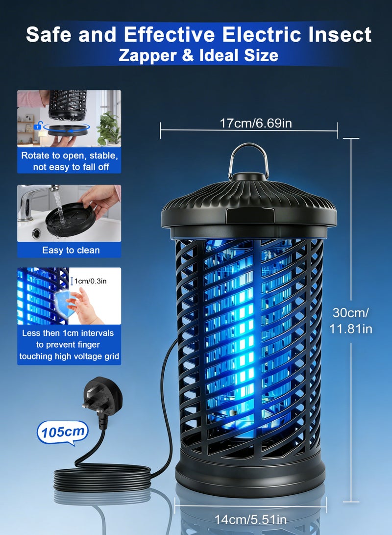 Necomi Electric Bug Zapper Indoor/Outdoor, 18W/3000V High Powered Mosquito Zappers Killer, IPX4 Waterproof Insect Fly Swatter Zapper Mosquito Trap Outdoor, Fly Traps, Insect Killer for Home,Garden,Backyard, Camping - Image 2