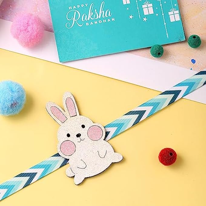rayihni Cute Bunny Kids Rakhi With Roli Chaawal Pack - Image 5