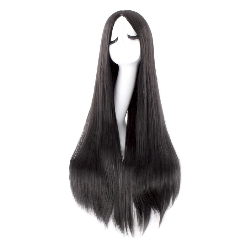 MapofBeauty MapofBeauty 40 Inch/100cm Fashion Straight Long Costume Anime Wig (Black)  - Image 1