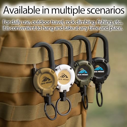 Yojaro Retractable Keychain Heavy Duty 2Pack, Multitool Carabiner Badge Holder, Retractable Keychain Clip Id Holder, Upgraded 58cm Stainless Steel Cord Green - Image 2