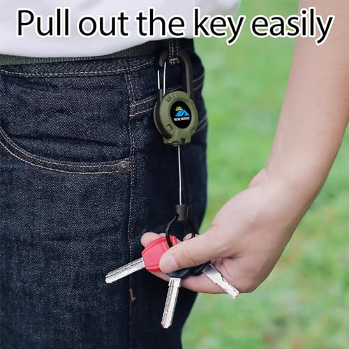 Yojaro Retractable Keychain Heavy Duty 2Pack, Multitool Carabiner Badge Holder, Retractable Keychain Clip Id Holder, Upgraded 58cm Stainless Steel Cord Green - Image 5