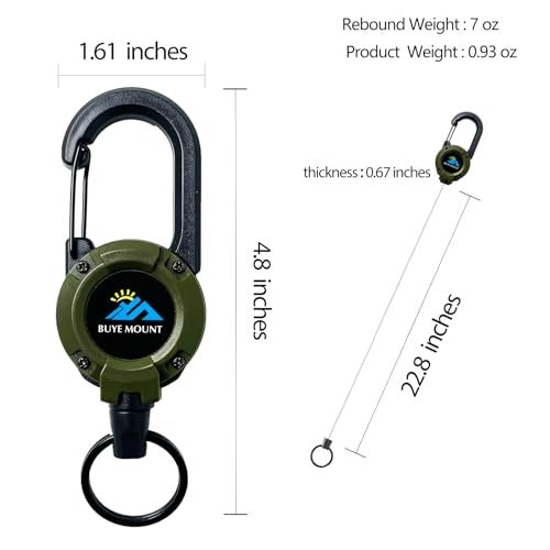 Yojaro Retractable Keychain Heavy Duty 2Pack, Multitool Carabiner Badge Holder, Retractable Keychain Clip Id Holder, Upgraded 58cm Stainless Steel Cord Green - Image 3