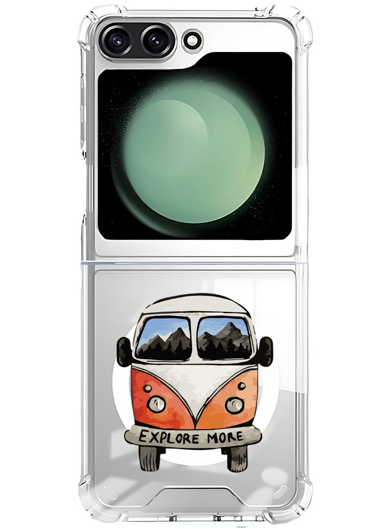 Theodor Magnetic Case for Samsung Galaxy Z Flip 5 Compatible with MagSafe Wireless Charging, Shockproof Phone Bumper Cover Explore more-01 - Image 1