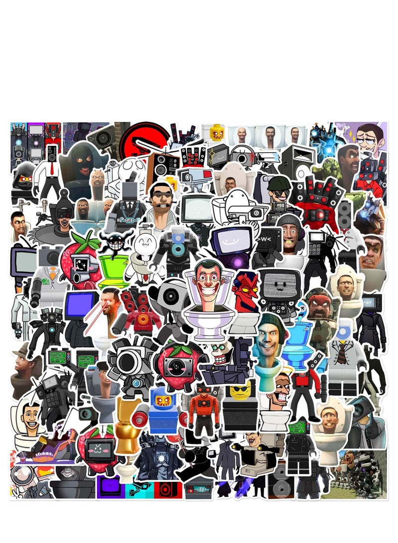 200 Pcs Random Toilet Man And Monitor Skibidi Toilet Game Cartoon Water Cup Waterproof Decoration Graffiti Stickers For Laptop Water Bottle Phone Skateboard Bike  - Image 4