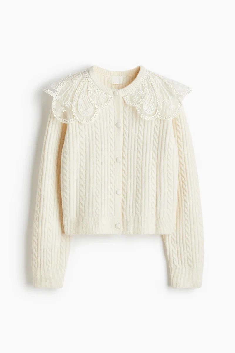 H&M Lace-collared cardigan