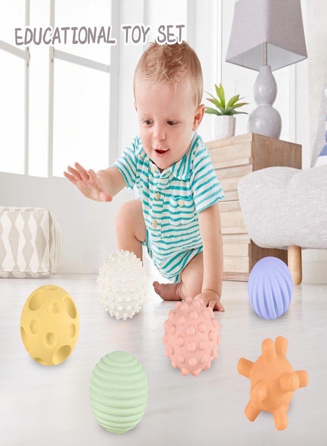 ROHSCE Sensory Balls for Babies - 6 Pack, Ball for Toddlers 1-3, Soft & Textured Montessori Baby Toys 6 to 12 Months, Wheat Straw Toddler Balls for Infant Development - Image 2