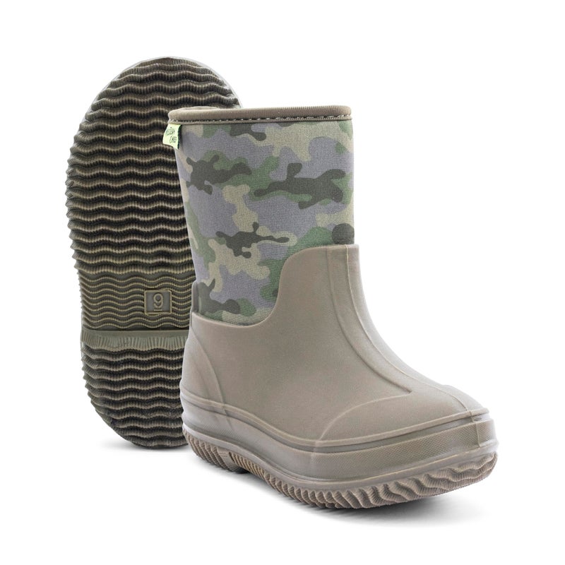 Western Chief Kid's Freestyle Neoprene Rain Boot, Olive, 2 - Image 5
