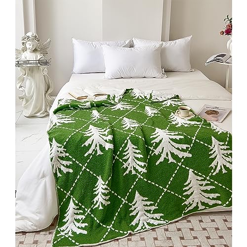 REPRECONF Ultra Soft Cozy Christmas Tree Green Pine Fluffy Microfiber Knitted Throw Blanket Lightweight Blanket for Sofa Couch Bed Travel 50"X60"¡­ - Image 1