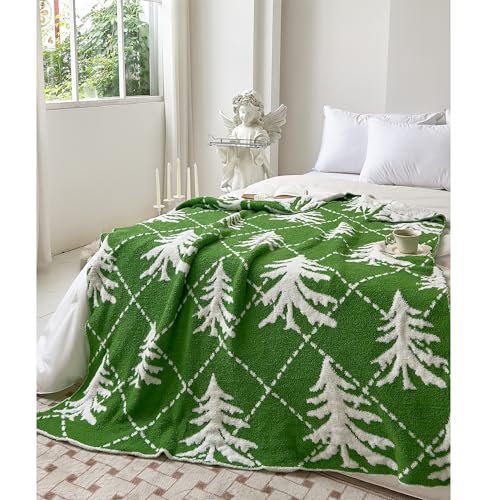 REPRECONF Ultra Soft Cozy Christmas Tree Green Pine Fluffy Microfiber Knitted Throw Blanket Lightweight Blanket for Sofa Couch Bed Travel 50"X60"¡­ - Image 2