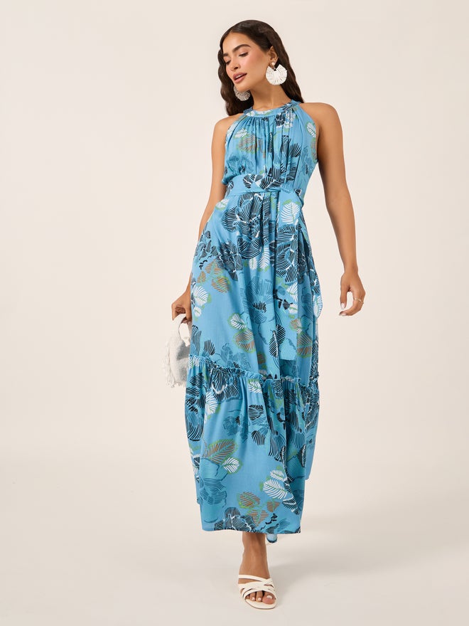 Styli Floral Halter Maxi Dress - Image 2