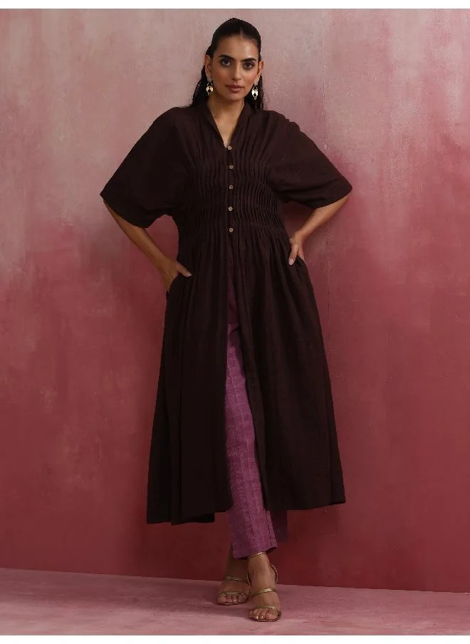 ترو برونز trueBrowns Cola Cotton Dobby Pleated Kurta Set