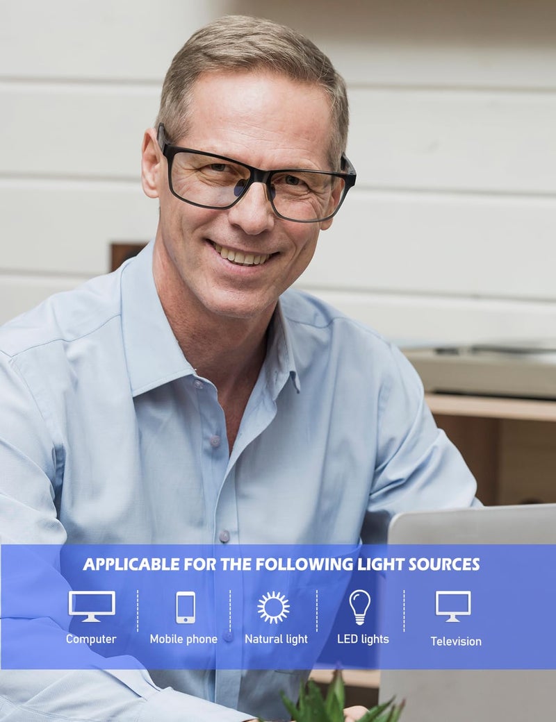 ANYLUV Reading Glasses Men Women Blue Light Blocking, Premium Mens Reading Glasses Al-mg Frame with Spring Hinge Anti Glare - Image 2