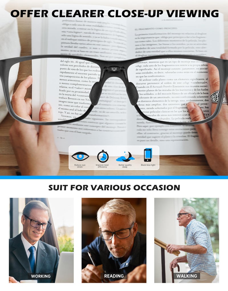 ANYLUV Reading Glasses Men Women Blue Light Blocking, Premium Mens Reading Glasses Al-mg Frame with Spring Hinge Anti Glare - Image 4