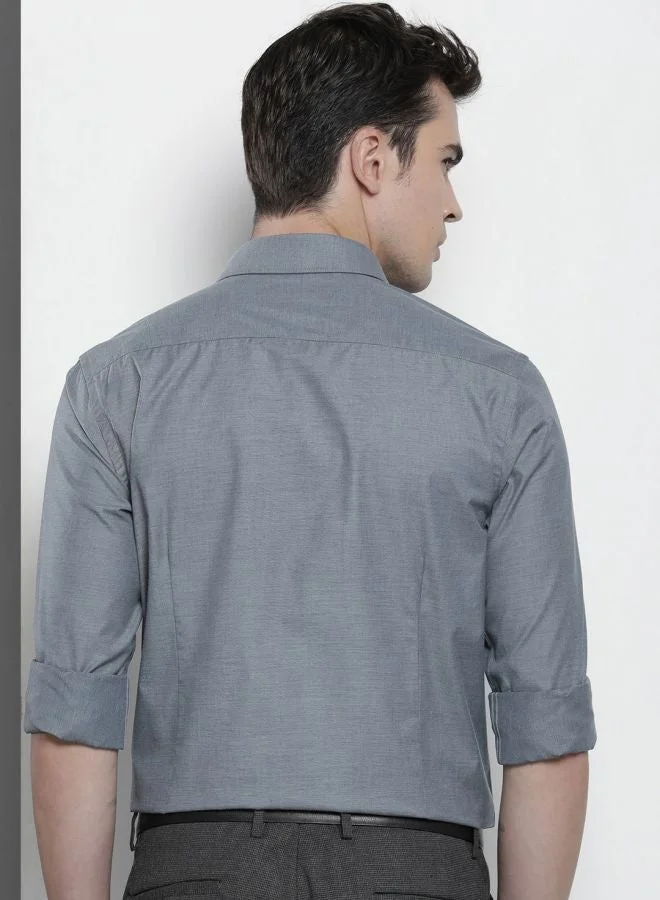 The Indian Garage Co Men Slim Fit Solid Full Sleeves Cutaway Collar Formal Shirt
