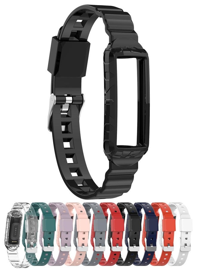Disscool Replacement Wristbands Compatible with Fitbit Charge 6/Charge 5/Charge 4/Charge 3, Adjustable Soft Silicone Wrist Strap Integrated Band with Protective Case with Quick Release Watch - Image 3