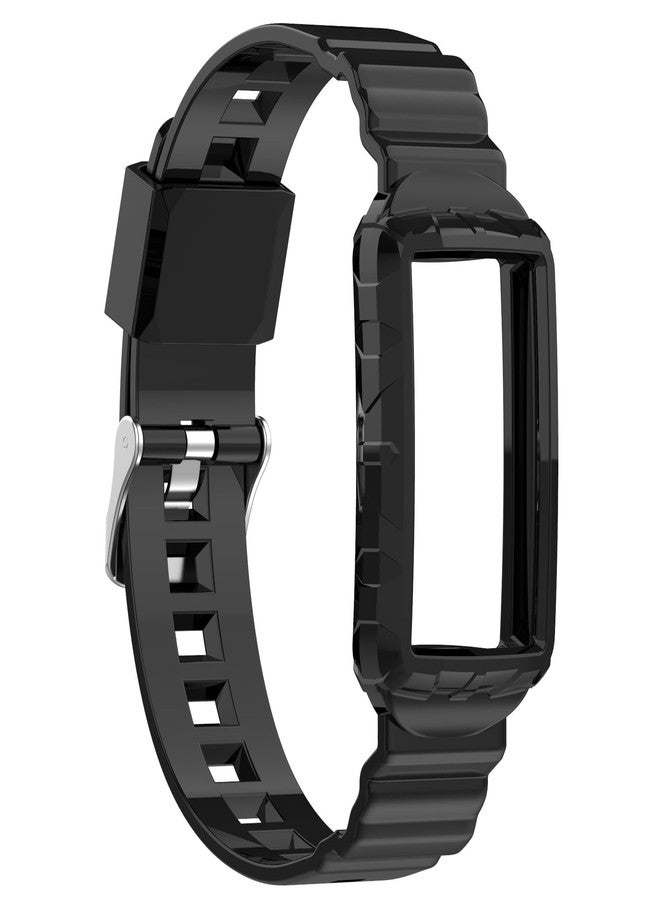 Disscool Replacement Wristbands Compatible with Fitbit Charge 6/Charge 5/Charge 4/Charge 3, Adjustable Soft Silicone Wrist Strap Integrated Band with Protective Case with Quick Release Watch - Image 1