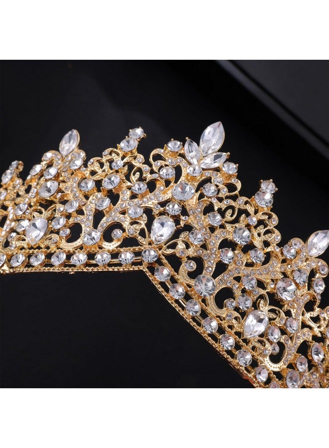 Kamirola Tiaras And Crowns For Women,3-Pack Tiaras Earrings Necklace, Crystal Bridal Jewelry Set, Costume Party Halloween Prom Pageant Jewelry For Women (Gold White) - Image 5