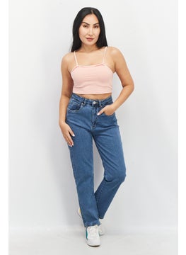 CHELSEA PEERS Women Square Neck Sleeveless Washed Crop Top, Pink  - Image 2