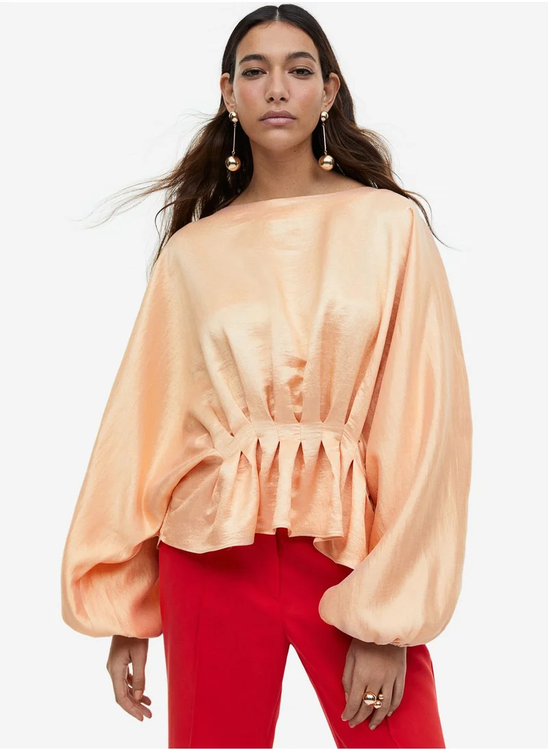 اتش اند ام Puff Sleeve Tiered Top