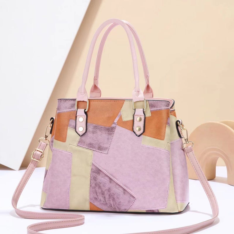 New Stitching Color Large Capacity Shoulder Bag All-Match Trendy Casual High-End All-Match Handbag Crossbody Bag - Image 5