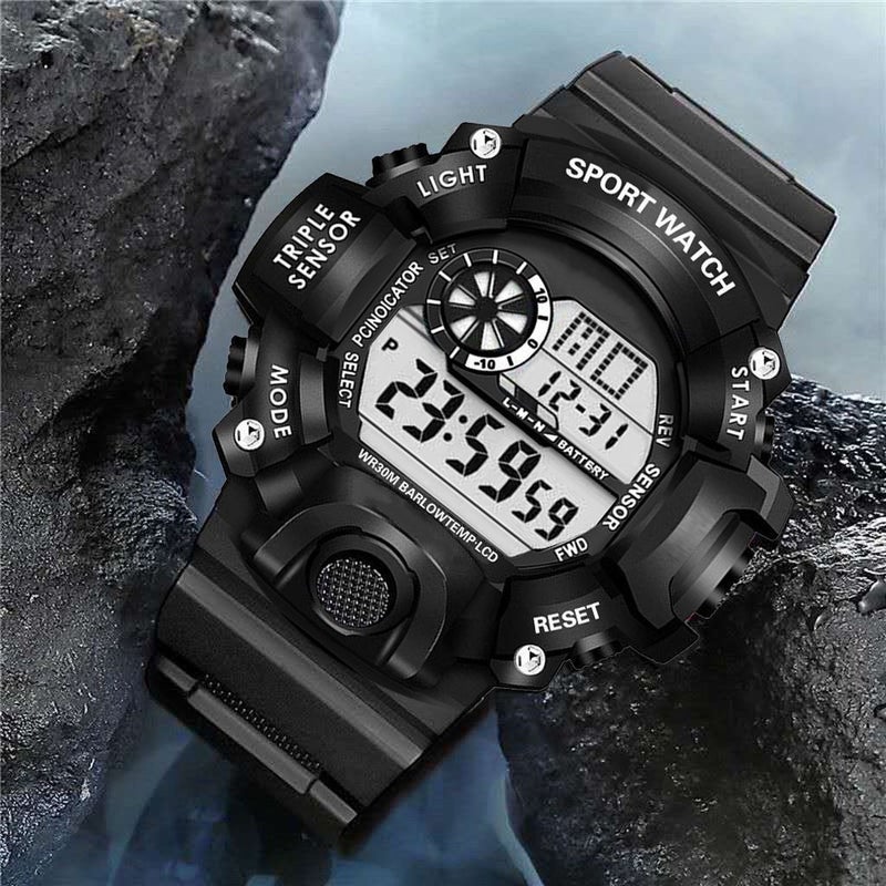 Factory wholesale special forces tactical wrist watch multi-function sports watch waterproof anti-fall luminous alarm clock electronic watch Black [waterproof imported movement