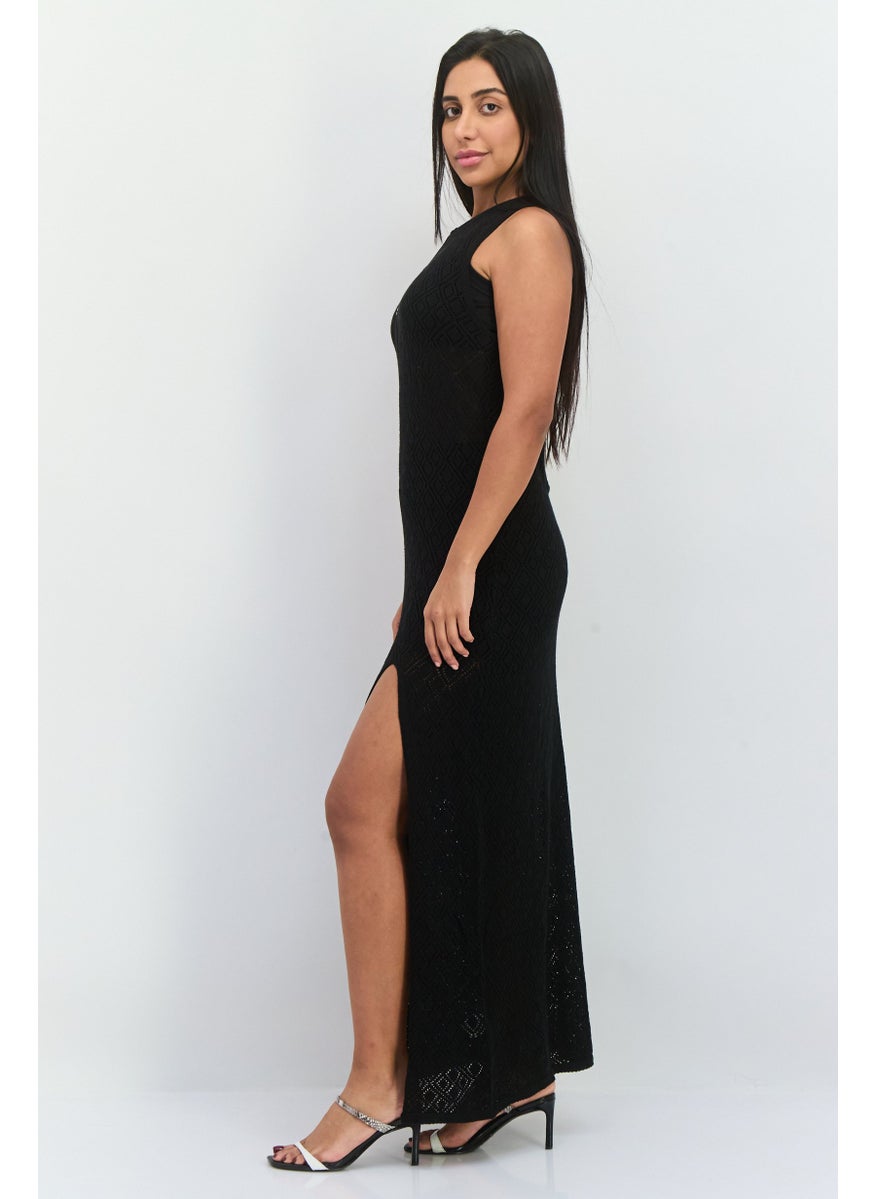 4th & Reckless - Women Textured Maxi Dress, Black - Image 1
