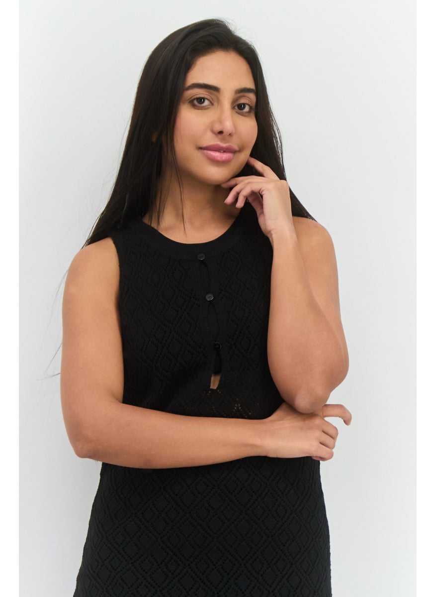 4th & Reckless - Women Textured Maxi Dress, Black - Image 1