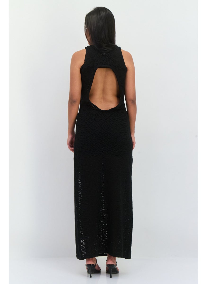 4th & Reckless - Women Textured Maxi Dress, Black - Image 1